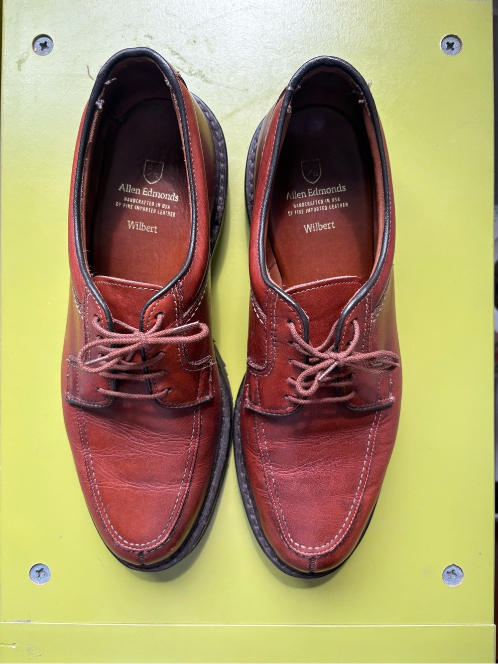 Allen Edmonds Wilbert Men's Red Leather Captone Derbies